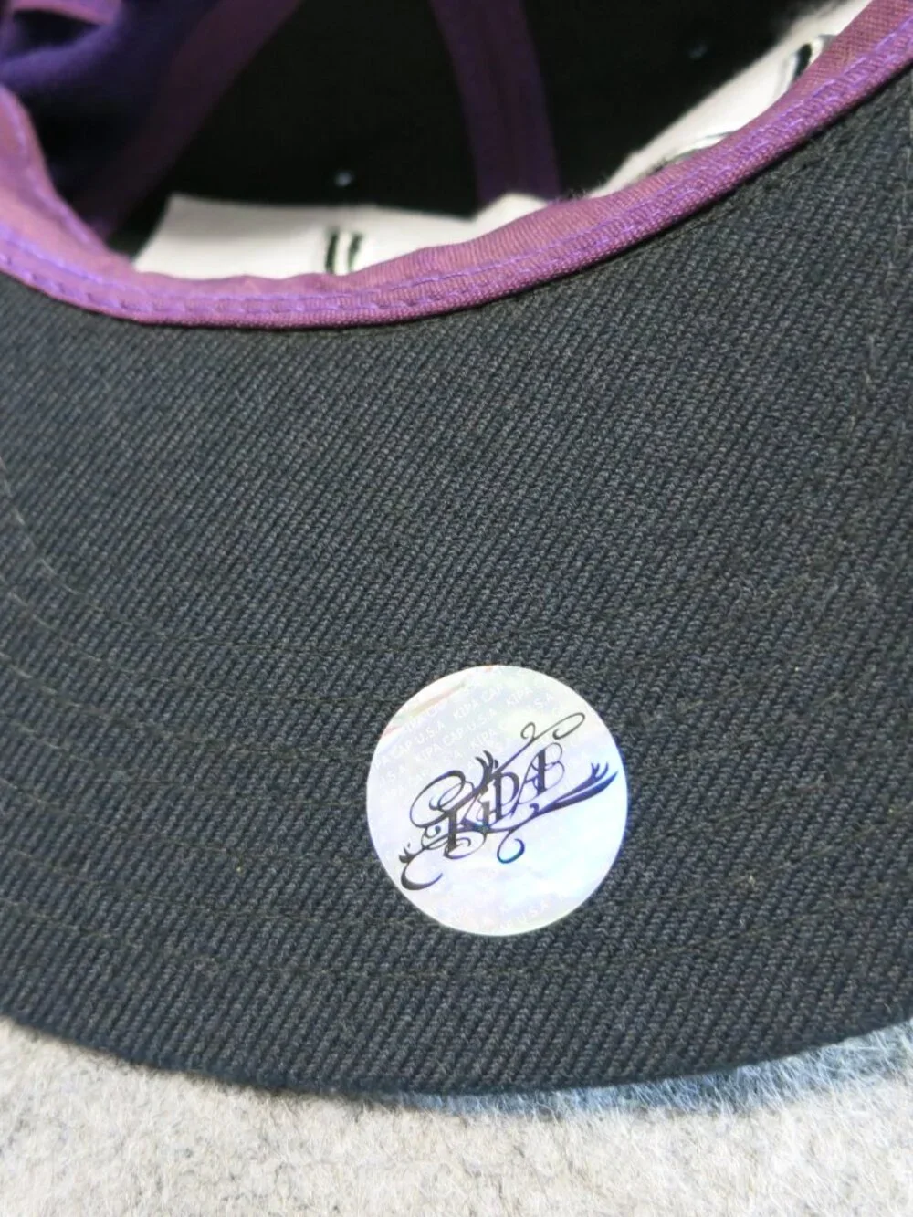 New York Dark Purple Black Snapback Premium Headwear Cap Hat KIPA Sportswear